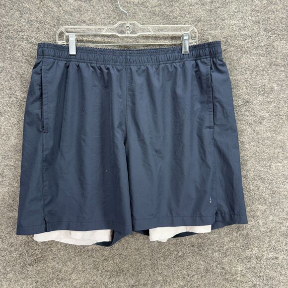 Skora Activewear Shorts Men L Large Blue Mid Rise Pockets Pull On Athletic Fit - Picture 1 of 8